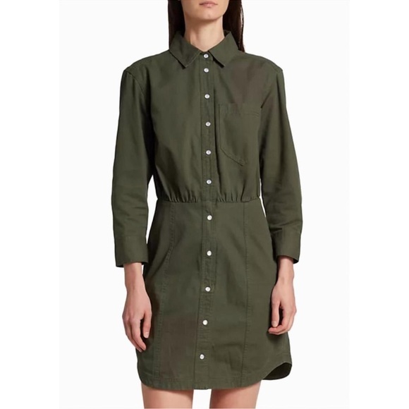 NEW VERONICA BEARD keston dress in army green